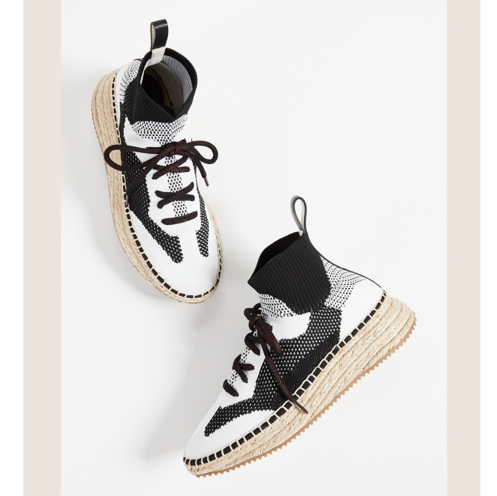 Alexander Wang Dakota Espadrille Stretch Knit Bootie Sneakers